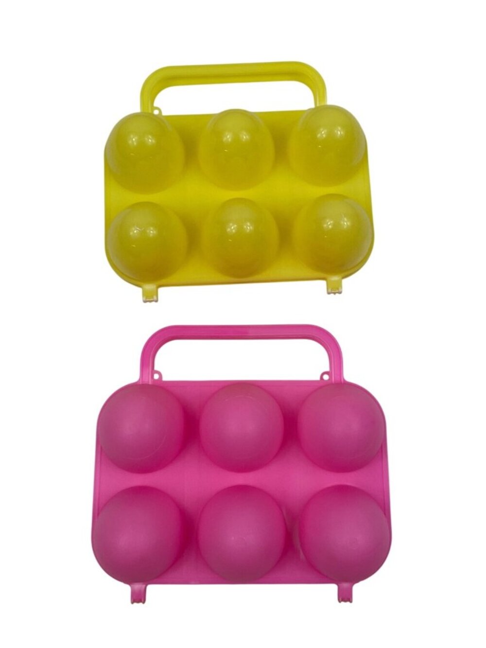 Two 2 Vintage Pink & Yellow Smooth Jello Jigglers Easter Egg Molds Jello Shots - Picture 5 of 9